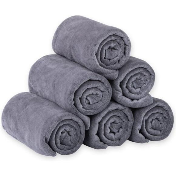 Microfiber Bath Towel Sets (6 Pack, 27" x 55") -Extra Absorbent, Fast - Picture 1 of 8
